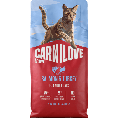 Granule CARNILOVE Active pro dospělé kočky losos a krůta 6 kg