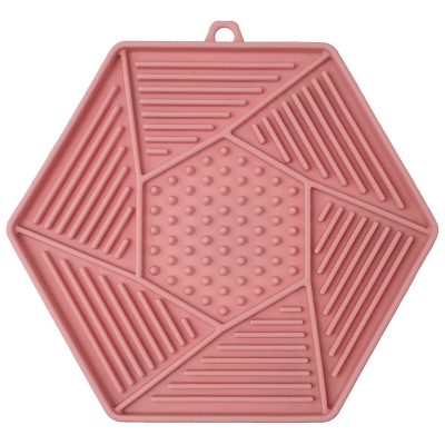 Lízací podložka Epic Pet Lick&Snack hexagon světle růžový