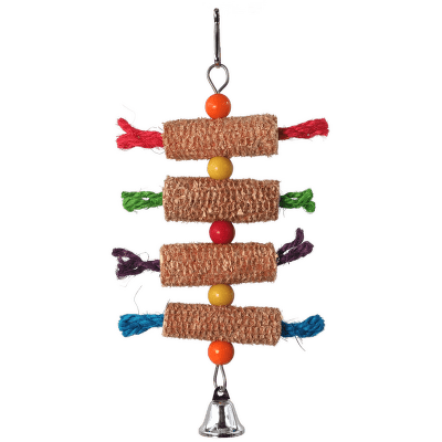 Hračka Bird Jewel závěsná klasy se zvonečkem barevná 27x16cm