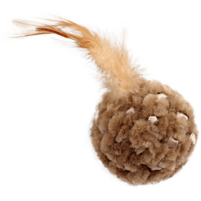Hračka Magic Cat míček žinylkový s pírky a catnip 14cm