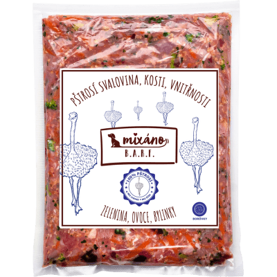 Barf Mixano pštrosí 1kg