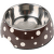 Металлическая миска для собак - Dog Fantasy Стальная миска 2in1, 350мл, цвет - коричневый с белыми точками