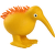 Hračka Kiwi Walker latex kiwi pískací oranžová 13,5cm