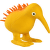Hračka KIWI WALKER latex kiwi pískací oranžová 11,5cm