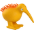 Hračka Kiwi Walker latex kiwi pískací oranžová 8,5cm