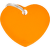Známka My Family Basic srdce velká oranžová