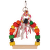 Šūpoles putniem – Arch swing with colourful wooden blocks, 13 x 19 cm