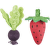 Игрушка для грызунов – Trixie, Set of strawberry and beetroot, wood and loofah, 6/9 см