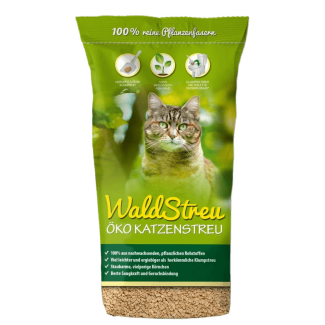 Pakaiši kaķu tualetei – WaldStreu OKO Wood Cat Litter, 40 l