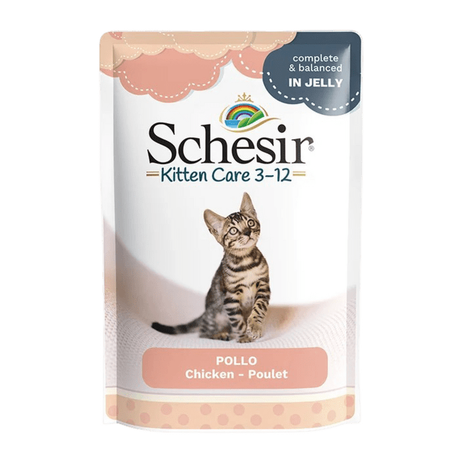 Konservi kaķēniem – Schesir Kitten Chicken in Jelly, 85 g