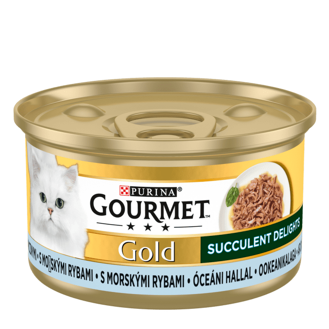 Консервы для кошек – GOURMET Gold Succulent Delights Ocean Fish, 85 г