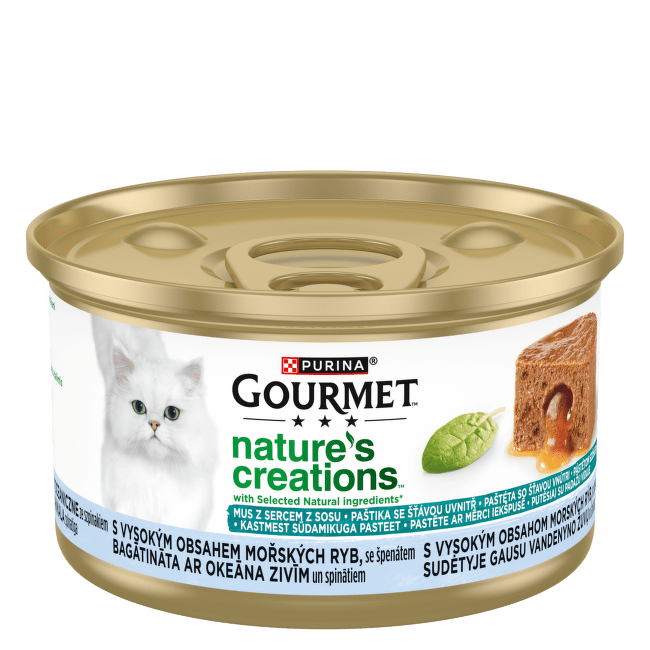 Konservi kaķiem – Gourmet Gold Gravy Heart, ar okeāna zivīm, 85 g