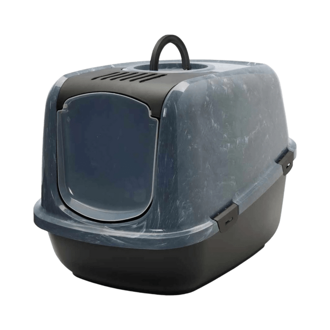 Tualete kaķiem – Savic Nestor Jumbo Marble, anthracite white-black, 66,5 x 48,5 x 46,5 cm