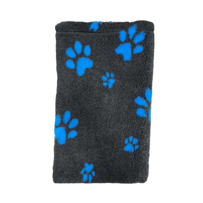 Guļvieta suņiem – Vet Bed, Anthracite with Blue Paws, 100 х 75 cm