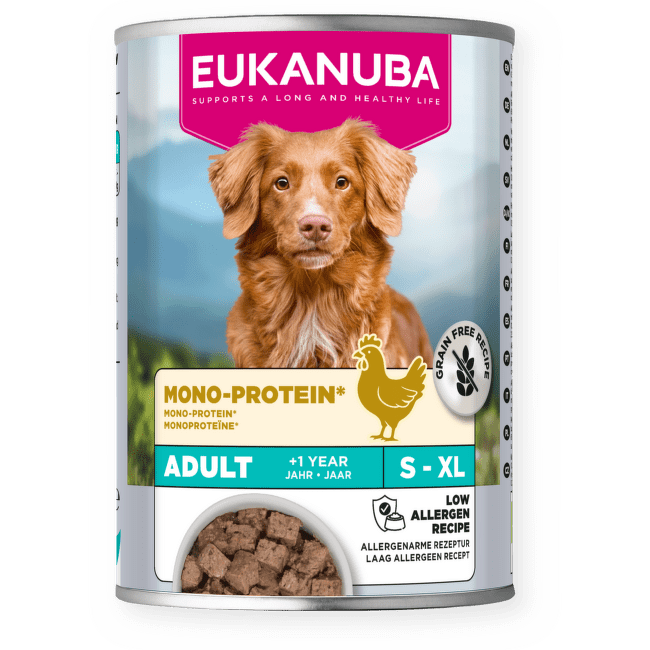 Konservi suņiem – Eukanuba Monoprotein Adult All Breed Chicken 400 g