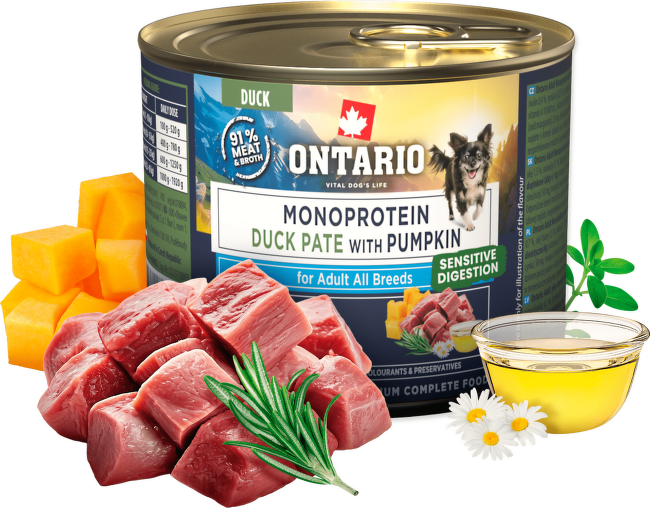 Konzerva Ontario Adult Monoprotein kačacie paté s tekvicou 200g