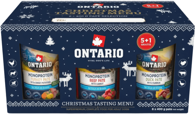Vánoční degustační balíček konzerv Ontario Pate 5+1 zdarma (6×400 g)