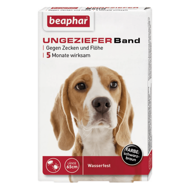 Ошейник против блох и клещей для собак – Beaphar, Ungezieferband For Dog, 65 см, (красный)