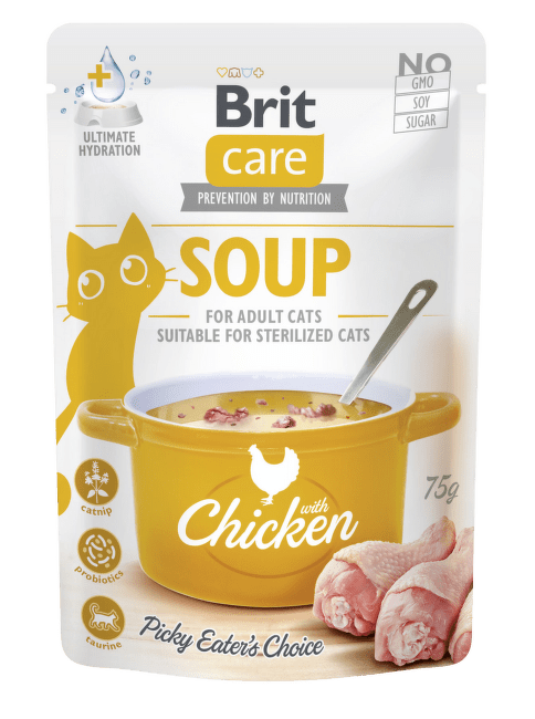 Konservi kaķiem – Brit Care Cat Soup with Chicken, 75 g