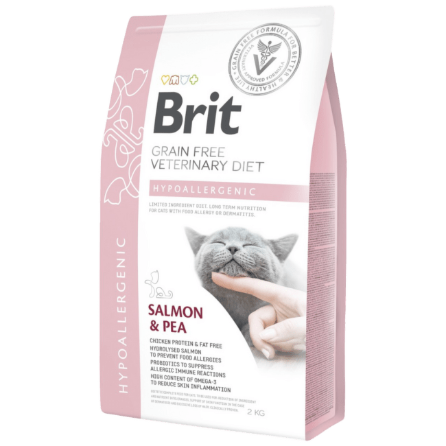 Veterinārā barība kaķiem – Brit Veterinary Diet, Cat Hypoallergenic, 2 kg