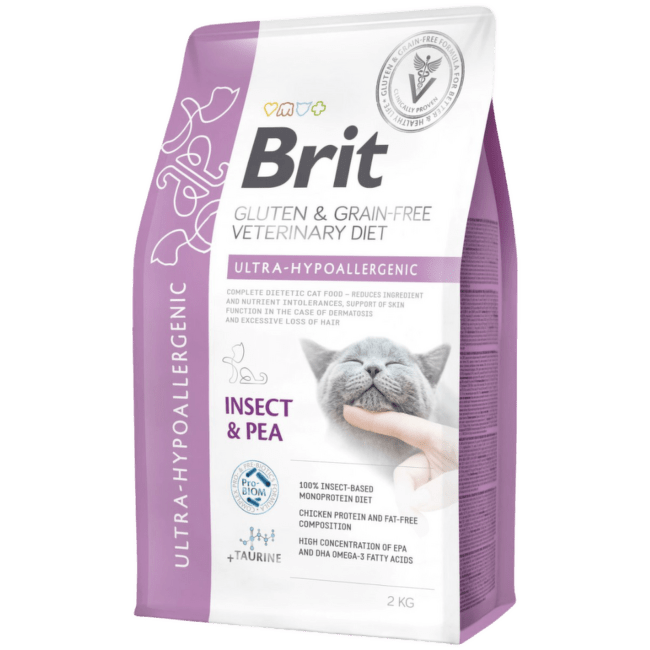 Veterinārā barība kaķiem – Brit Veterinary Diet, Cat Ultra-Hypoallergenic, 2 kg