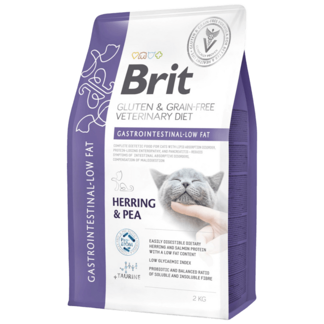 Ветеринарный корм для кошек – Brit Veterinary Diet, Cat Gastrointestinal Low fat, 2 кг