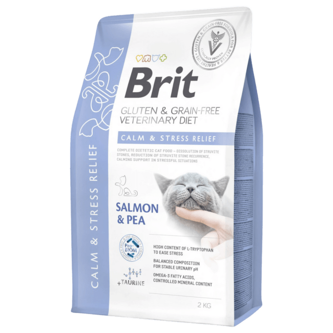 Veterinārā barība kaķiem – Brit Veterinary Diet, Cat Calm Stress Relief, 2 kg