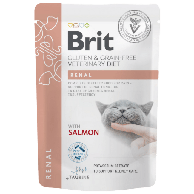 Ветеринарные консервы для кошек – Brit Veterinary Diet, Cat Pouch Renal, 85 г