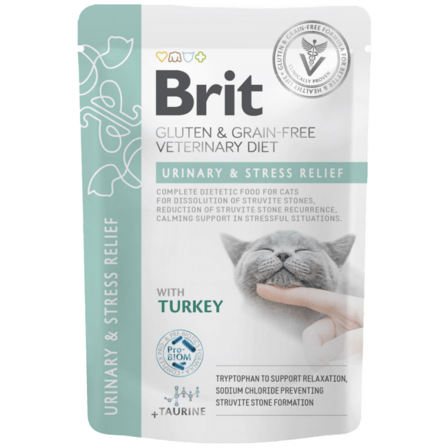 Veterinārie konservi kaķiem – Brit Veterinary Diet, Cat Pouch Urinary, 85 g