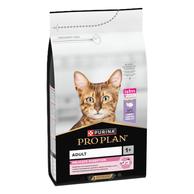 Barība kaķiem – Pro Plan DELICATE Cat Turkey DIGEST, 1,5 kg