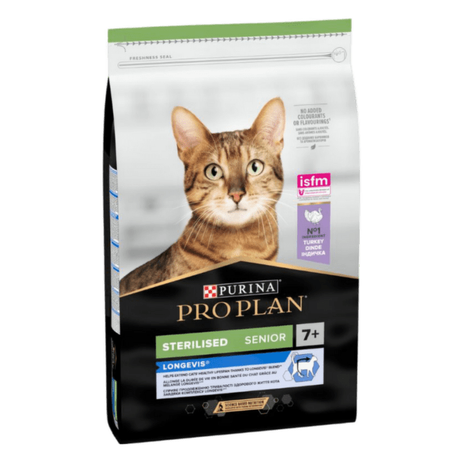 Корм для кошек – Pro Plan STERILISED Cat 7+ Turkey LONGEVIS, 10 кг