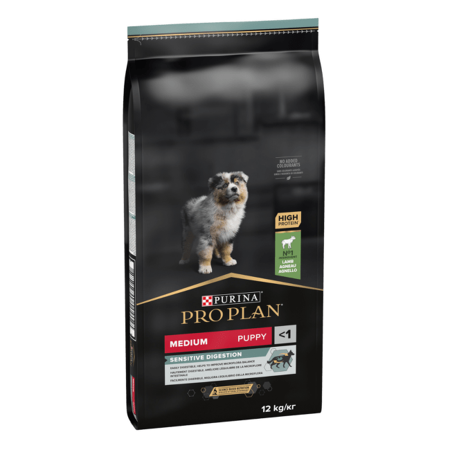 Корм для щенков – Pro Plan Puppy Sensitive Digestion Lamb, 12 кг