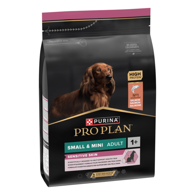 Bar­ība suņiem – Pro Plan Small and Mini Adult Sensitive Skin Salmon, 3 kg