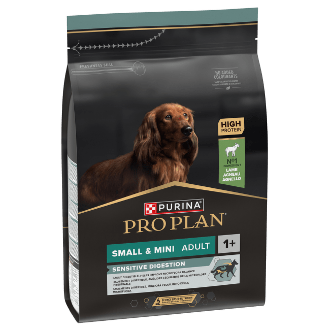 Barība suņiem – Pro Plan Small and Mini Adult Sensitive Digestion Lamb, 3 kg