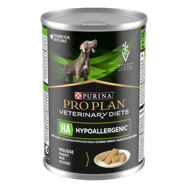 Veterinārie konservi suņiem – Pro Plan Veterinary Diets HA Hypoallergenic, 400 g