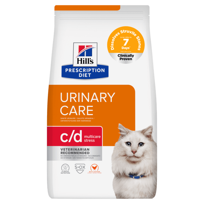 Veterinārā barība kaķiem – Hill's c/d Urinary Stress, 1,5 kg