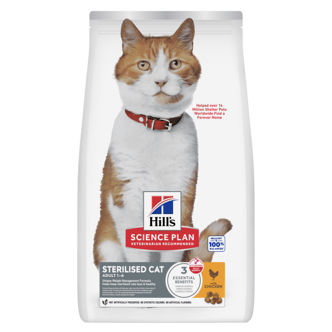 Barība kaķiem – Hill's Sterilised Cat Adult, Chicken, 1,5 kg