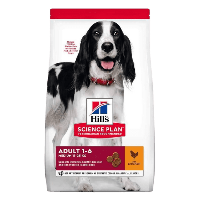 Barī­ba suņiem – Hill's Medium Adult, Chicken, 14 kg