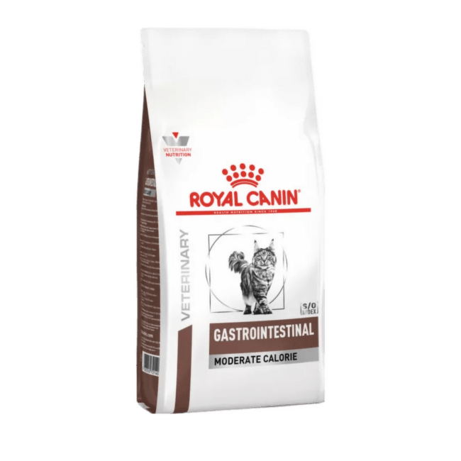 Veterinārā bar­ība kaķiem – Royal Canin Gastrointestinal Moderate Calorie Cat, 2 kg