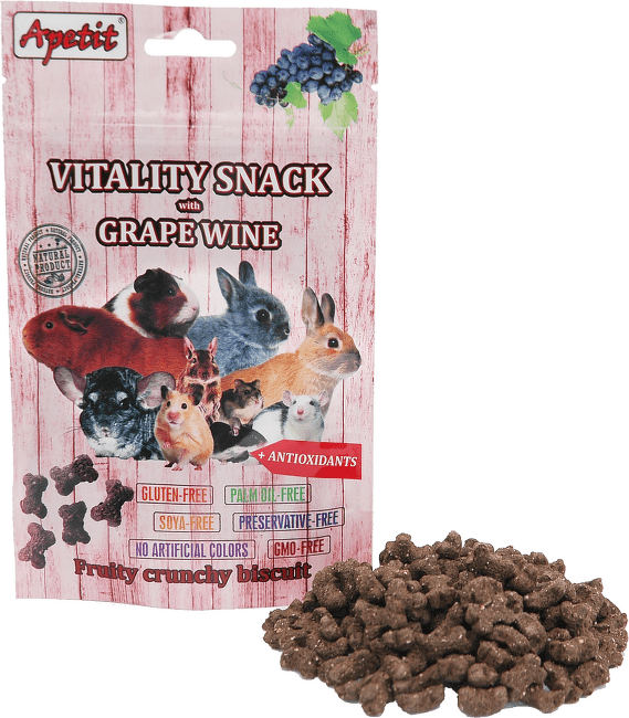 Pamlsky pro hlodavce Apetit Vitality Snack with Grape Wine 80 g