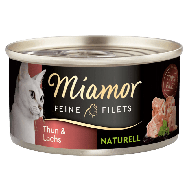 Konservi kaķiem – Miamor Filets Naturell, Tuna and Salmon, 80 g