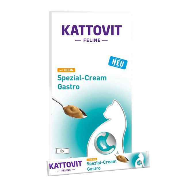 Пищевая добавка для кошек – Kattovit Special Cream Gastro with Chicken, 6 x 15 g