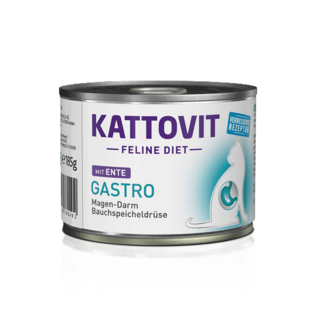 Ветеринарные консервы для кошек – Kattovit Can Gastro Ente, 185 г