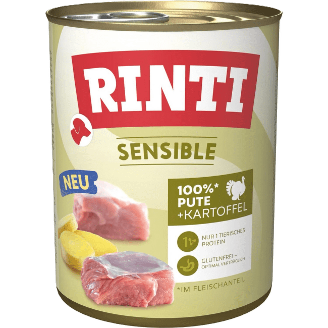 Консервы для собак – Rinti Sensible Turkey and Potato, 800 г
