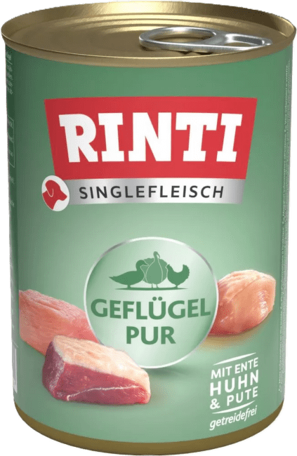 Консервы для собак – Rinti Singlefleisch Poultry Pur, 400 г