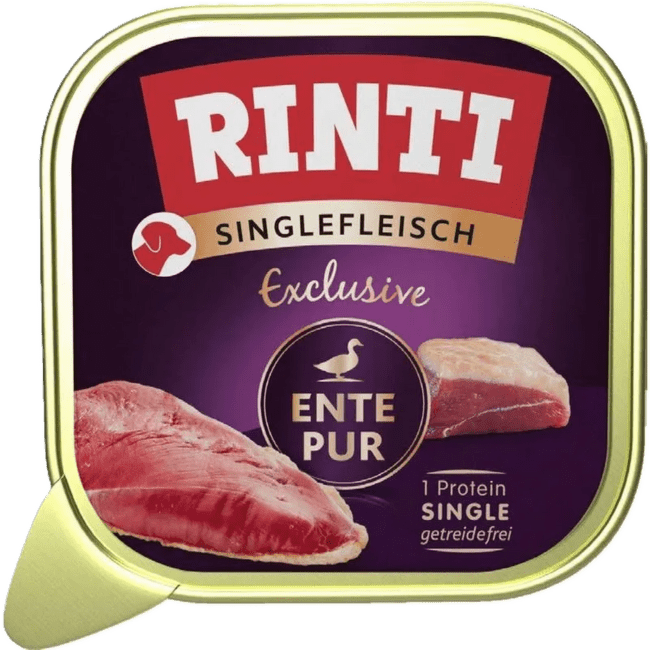 Konservi suņiem – Rinti Singlefleisch Exclusive Duck Pur, 150 g