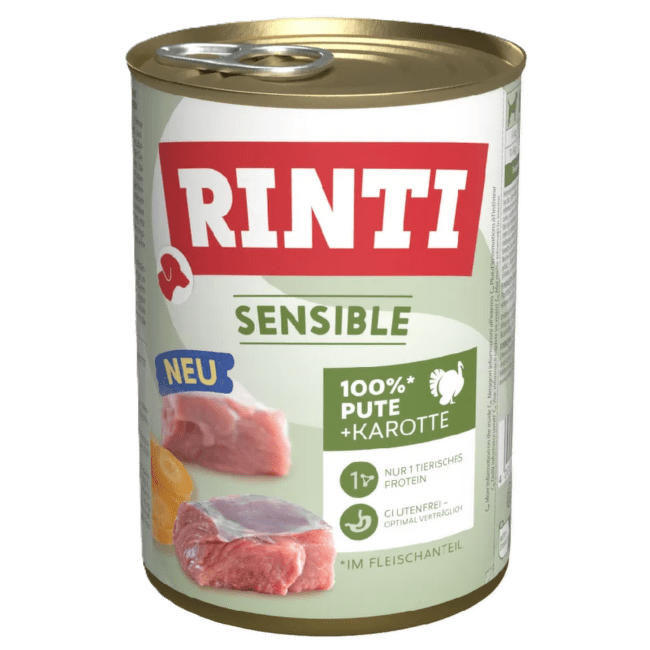 Konservi suņiem – Rinti Sensible Turkey and Carrots 400 g