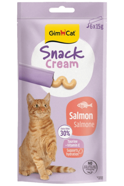 Лакомство для кошек – GimCat Snack Cream Salmon 6 x 15 г