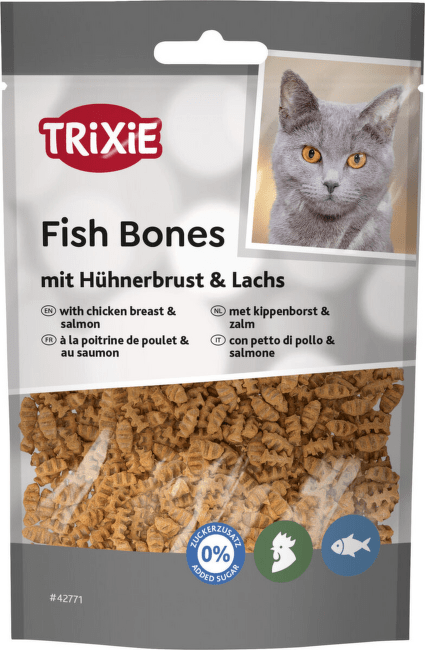 Gardums kaķiem – Fish Bones with Chicken Breast and Salmon, 50 g