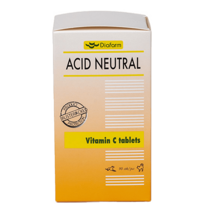 Papildbarība dzīvniekiem – Diafarm Vitamin C for dog/cat tablets, N90